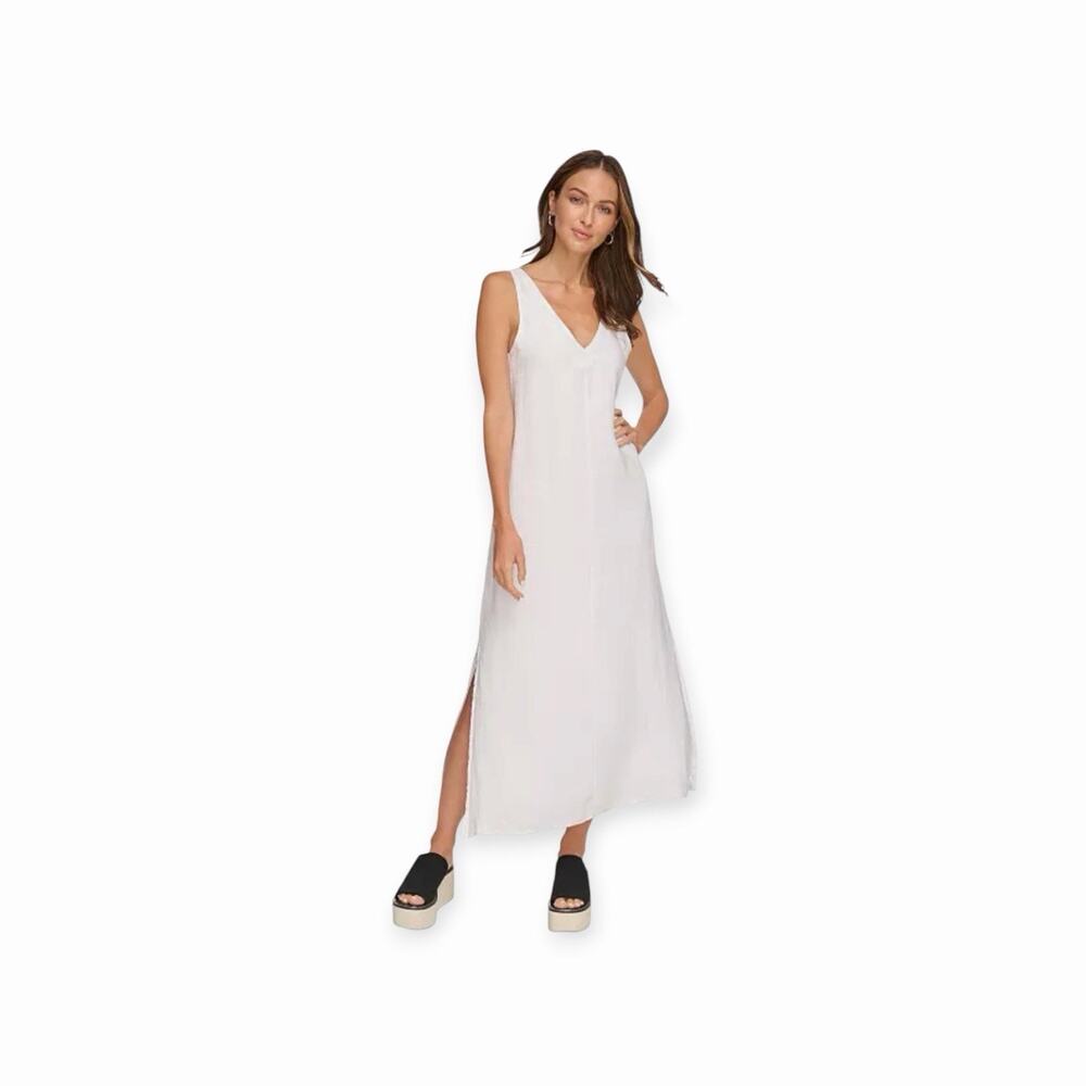 DKNY Women's Linen Dress - White